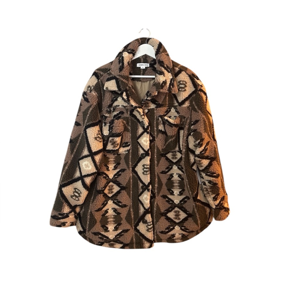 O’Neill Heath Geo Printed High-Pile Fleece Jacket Size Medium New With Tags - Picture 2 of 7
